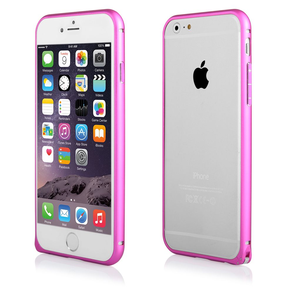 Pouzdro na iPhone 6 4.7" - Bumper metal - tmavě růžové QULT Case