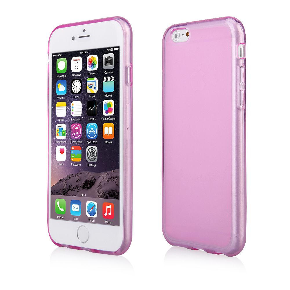 Pouzdro na iPhone 6 5.5" Plus - Frosted - růžové Jelly Case