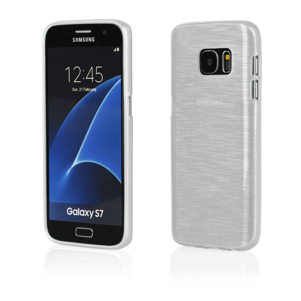Pouzdro na Samsung G930 S7 - "METALLIC JELLY COVER" - bílé Ego mobile