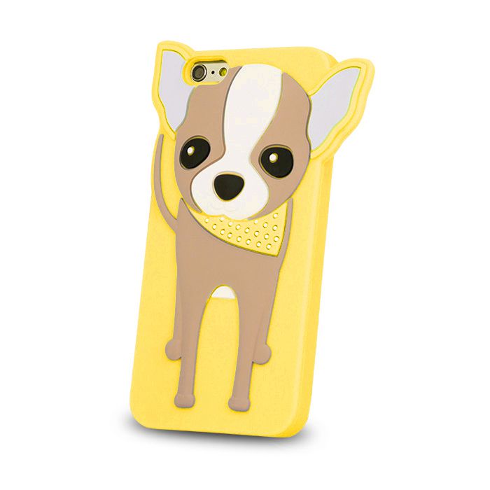 Pouzdro na LG X - zadní kryt - Animal 3D Doggy - žluté Global technology