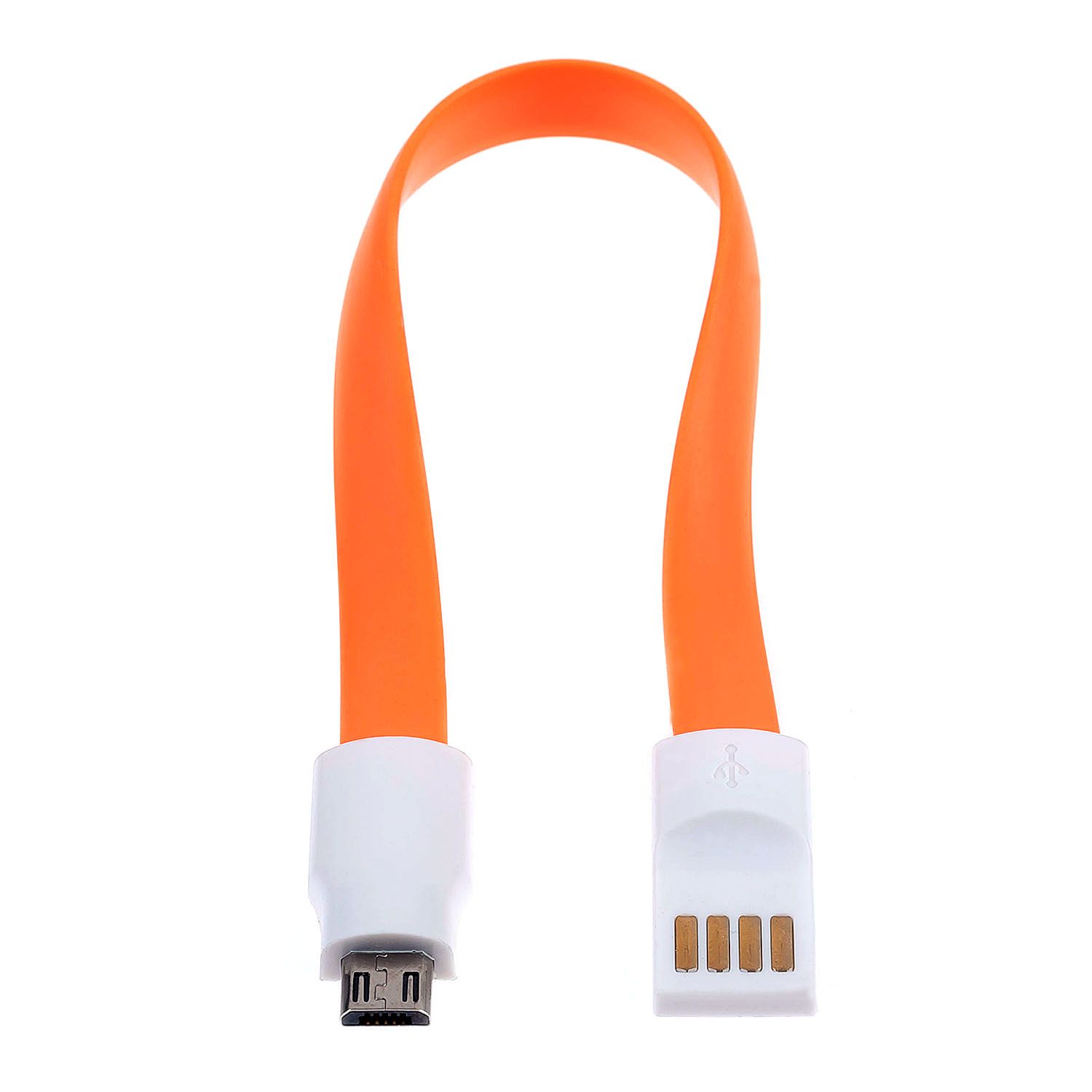 Usb kabel - micro USB - flat - oranžový Atrax