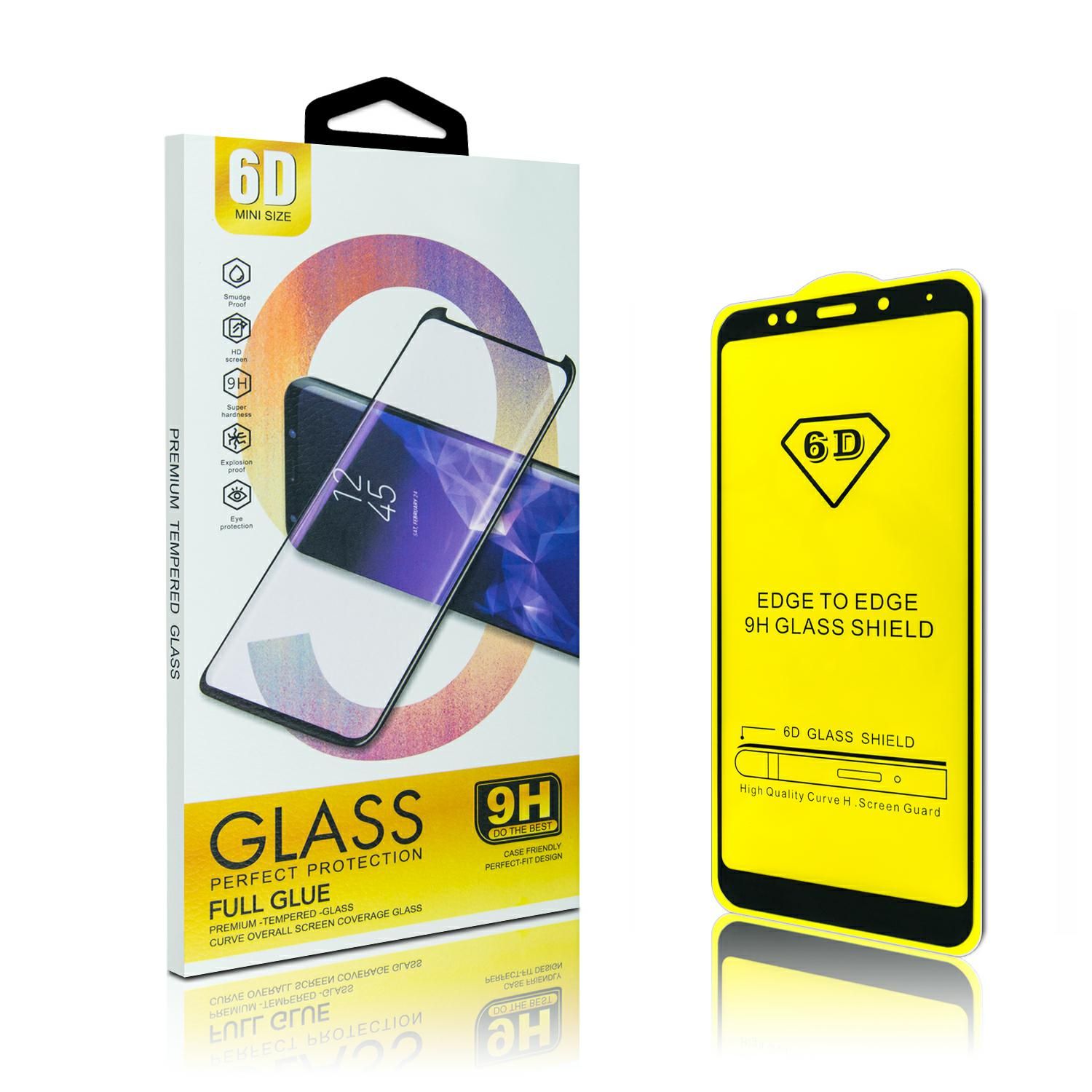 6D Mini Size Tvrzené sklo pro Realme 7 - černé - 5902280609438