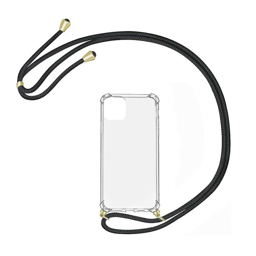 Pouzdro Rope Case na Huawei P40 Lite 5G na krk - černé Jelly Case