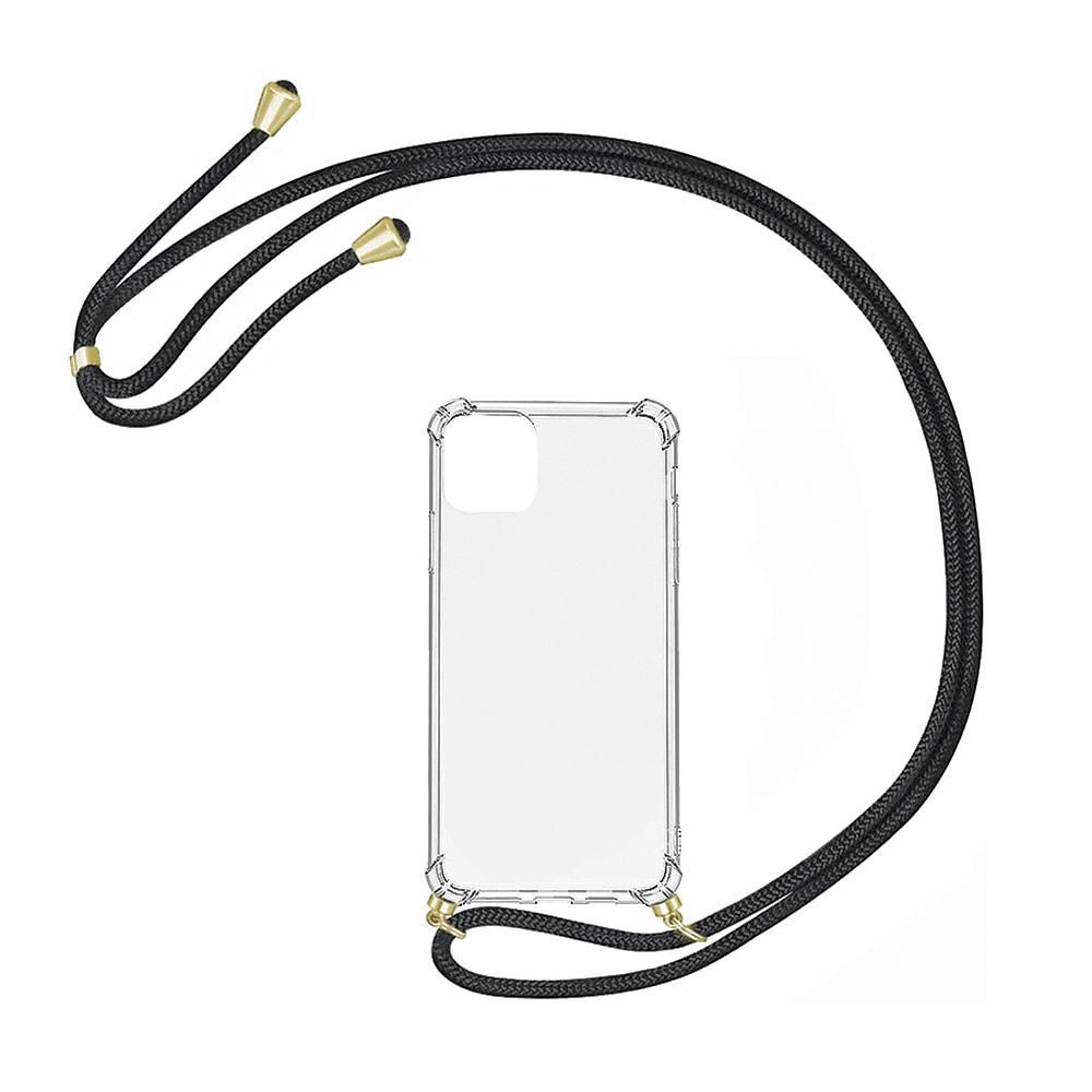 Pouzdro Rope Case na Huawei Y5P na krk - černé Jelly Case