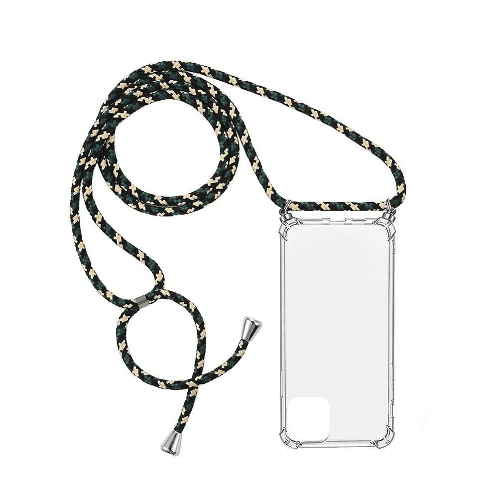 Pouzdro Rope Case na iPhone X / XS na krk - zelené Jelly Case
