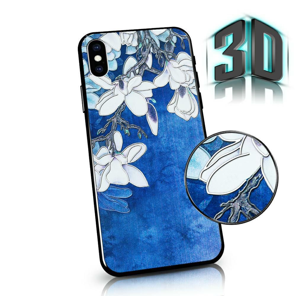 Pouzdro MFashion na Huawei P40 Lite E - 3D květy - modré