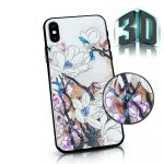 Pouzdro MFashion na Samsung A41 - 3D květy - bílé