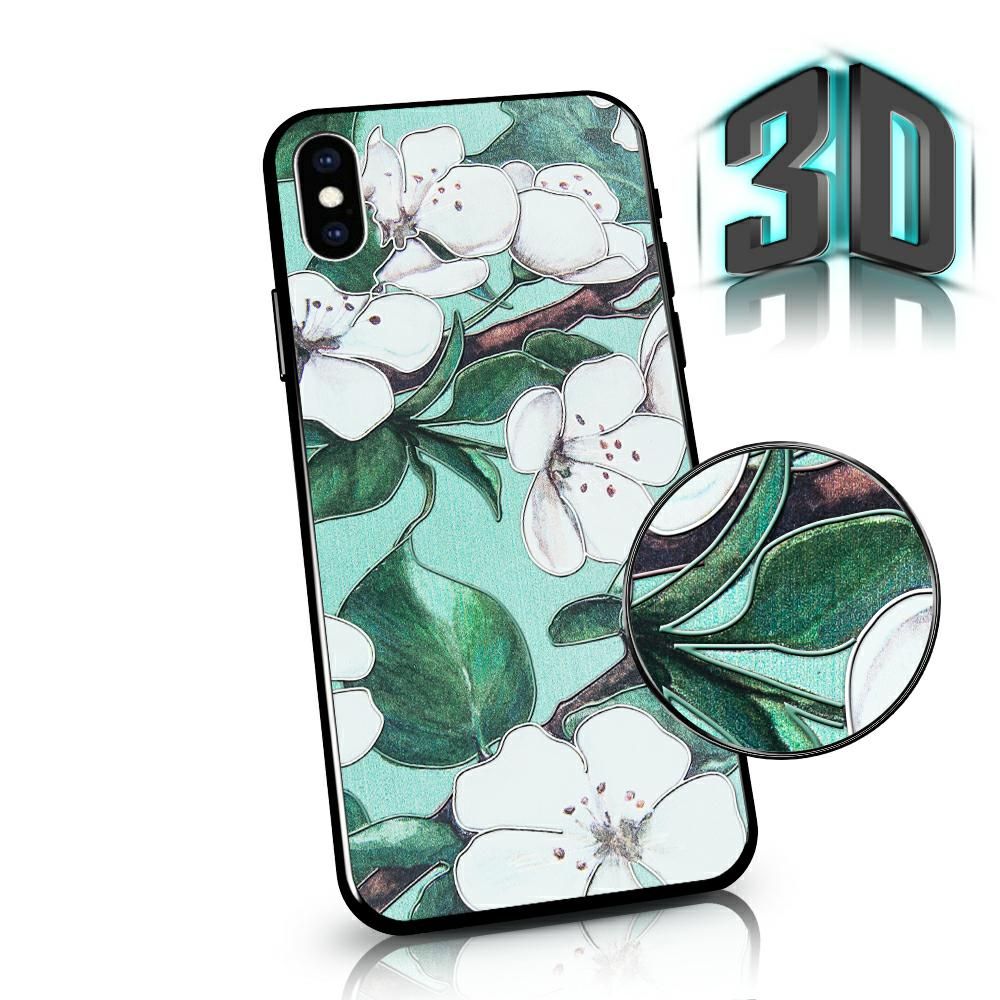 Pouzdro MFashion na Samsung A60 - 3D květy - zelené