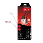ATX Kabel pletený USB - microUSB 3,1A - 2 metry - černý Atrax