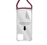 Pouzdro Rope Case na Samsung A02s na krk - červené Jelly Case