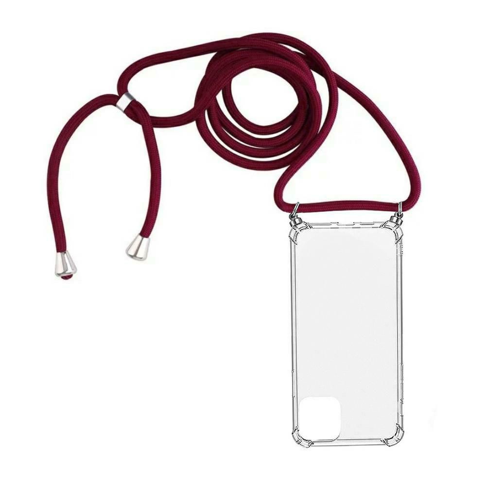 Pouzdro Rope Case na Samsung A02s na krk - červené Jelly Case