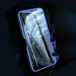Fluorescenční tvrzené sklo pro iPhone 13 PRO Max - modré
