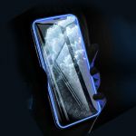 Fluorescenční tvrzené sklo pro iPhone 12 Mini 5,4"- modré