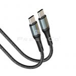 USB Kabel PrestiCo T10 Type-C / Type-C 60W PD - 3.1A - černá