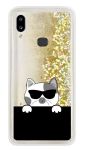 Pouzdro MFashion na Samsung A10s​ - Kočka - zlaté