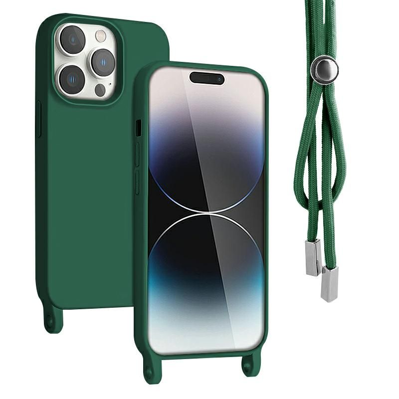 Pouzdro Rope Case na iPhone 12 ​/ 12​ PRO​ 6​,​1"​ na krk - zelené Jelly Case