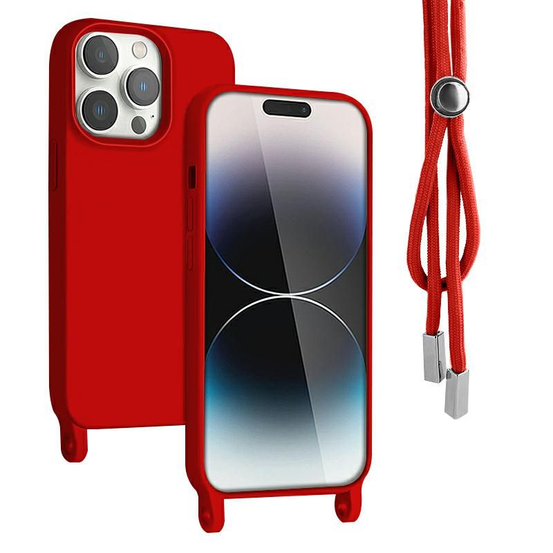 Pouzdro Rope Case na iPhone 13​ 6​,​1"​ na krk - červené Jelly Case