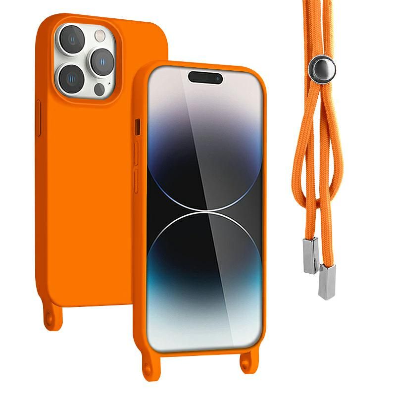 Pouzdro Rope Case na iPhone 14​ 6​,​1" na krk - oranžové Jelly Case