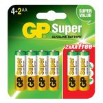 Superalkaline​ baterie GP​ AA​ LR6​ 4+2​ kusy