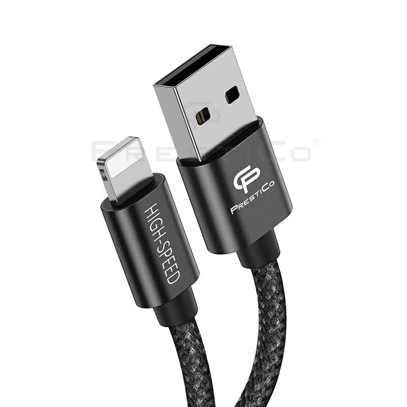 PrestiCo USB kabel D30L​ USB / Lightning - 2A​ 3m - černý