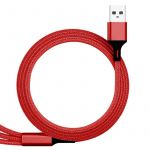 Armor kabel 3​v1​ USB-Lightning / Type C / MicroUSB - 120cm - červený