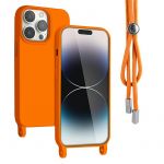 Pouzdro Rope Case na Samsung A15​ 4G / 5G na krk - oranžové Jelly Case