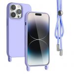 Pouzdro Rope Case na Samsung S23​ FE na krk - fialové Jelly Case